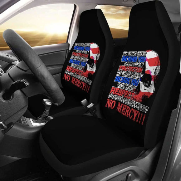 2Nd Amendment Skull Usa Car Seat Covers 101819 - YourCarButBetter