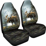 2Pcs Car Seat Covers - Moose Hunting 205017 - YourCarButBetter