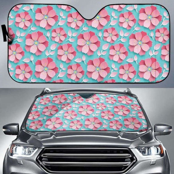 3D Sakura Cherry Blossom Pattern Car Auto Sun Shades 104020 - YourCarButBetter