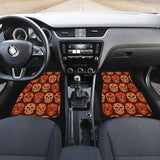 4 Pcs Floral Sugar Skull Car Mats 101819 - YourCarButBetter