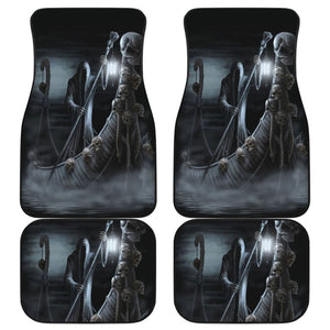 4 Pcs Gothic Grim Reaper Skull Car Mats 101819 - YourCarButBetter