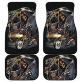 4 Pcs Grim Reaper Awesome Skull Car Mats 101819 - YourCarButBetter