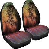 Abstract Horse Usa Flag -Universal Front Seat Covers Protection Decoration 184610 - YourCarButBetter