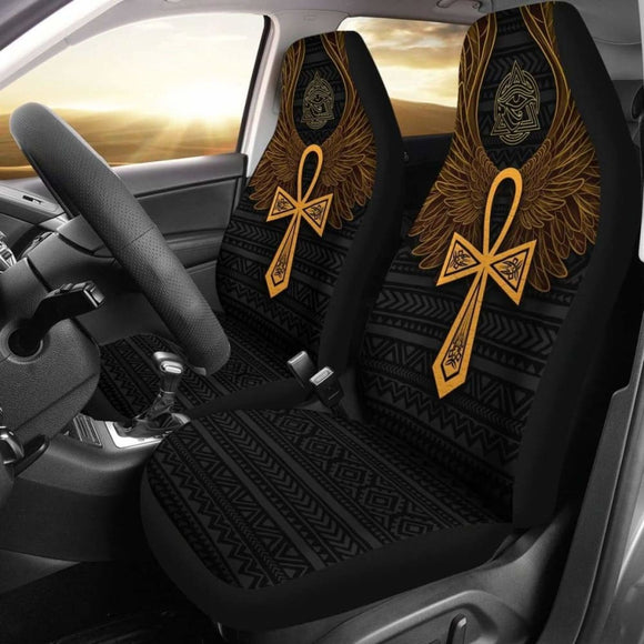 African Car Seat Covers - Africa Ancient Egypt Ankh & Horus Wings - 142711 - YourCarButBetter