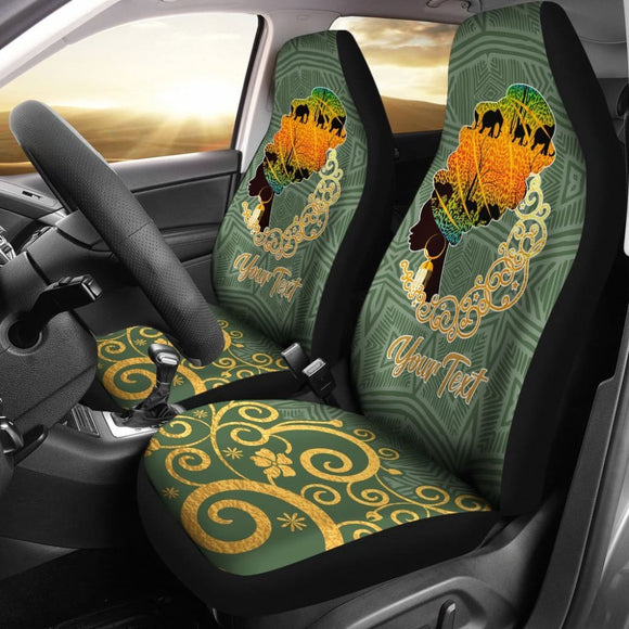 African Car Seat Covers - Beautiful Woman In Traditional Turban 093223 - YourCarButBetter