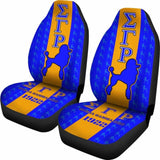 African Car Seat Covers - Sigma Gamma Rho Poodle Symbol - 110424 - YourCarButBetter