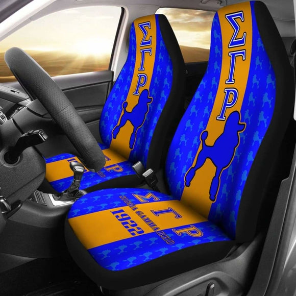 African Car Seat Covers - Sigma Gamma Rho Poodle Symbol - 110424 - YourCarButBetter