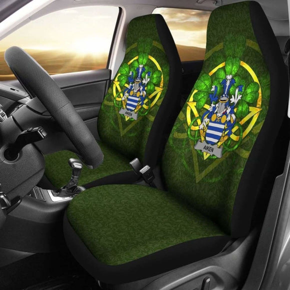 Aiken Ireland Car Seat Cover Celtic Shamrock (Set Of Two) 154230 - YourCarButBetter