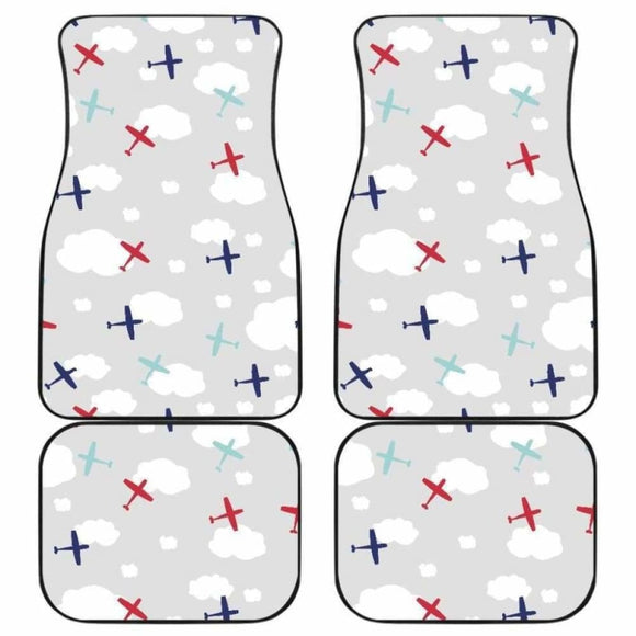 Airplane Cloud Grey Background Front And Back Car Mats 194013 - YourCarButBetter