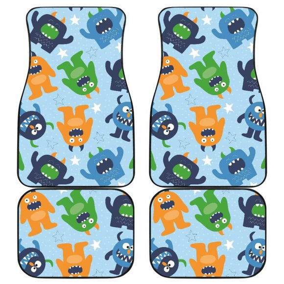 Alien Pattern Print Design 04 Front And Back Car Mats 102802 - YourCarButBetter
