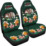 All I Want for Christmas Is A Sloth Car Seat Covers Merry Xmas 212109 - YourCarButBetter