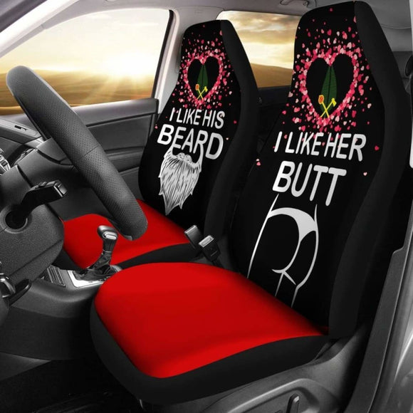(Alo) Wallis And Futuna Car Seat Covers Couple Valentine Her Butt - His Beard (Set Of Two) 153908 - YourCarButBetter