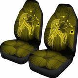 Alohawaii Car Seat Covers - Hawaii Hula Girl Hibiscus Map Yellow - 232125 - YourCarButBetter