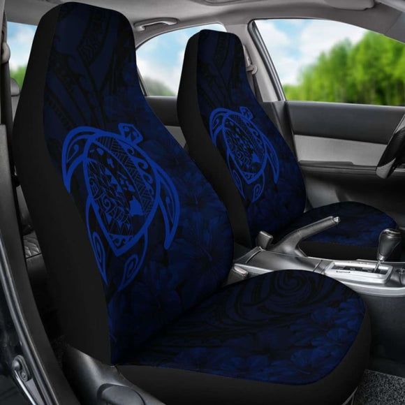 Alohawaii Car Seat Covers - Hawaii Turtle Map Hibiscus Poly Blue - New Awesome 091114 - YourCarButBetter