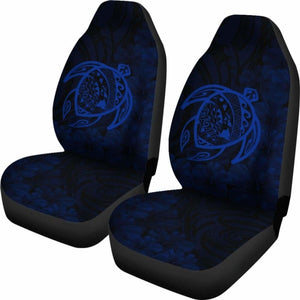 Alohawaii Car Seat Covers - Hawaii Turtle Map Hibiscus Poly Blue - New Awesome 091114 - YourCarButBetter