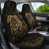 Alohawaii Car Seat Covers - Hawaii Turtle Map Hibiscus Poly Gold - New Awesome 091114 - YourCarButBetter