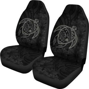 Alohawaii Car Seat Covers - Hawaii Turtle Map Hibiscus Poly Gray - New Awesome 091114 - YourCarButBetter