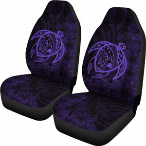Alohawaii Car Seat Covers - Hawaii Turtle Map Hibiscus Poly Purple - New Awesome 091114 - YourCarButBetter