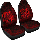 Alohawaii Car Seat Covers - Hawaii Turtle Map Hibiscus Poly Red - New Awesome 091114 - YourCarButBetter