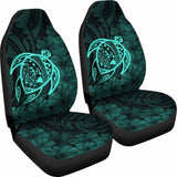 Alohawaii Car Seat Covers - Hawaii Turtle Map Hibiscus Poly Turquoise - New Awesome 091114 - YourCarButBetter