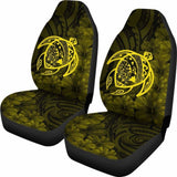 Alohawaii Car Seat Covers - Hawaii Turtle Map Hibiscus Poly Yellow - New Awesome 091114 - YourCarButBetter