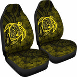 Alohawaii Car Seat Covers - Hawaii Turtle Map Hibiscus Poly Yellow - New Awesome 091114 - YourCarButBetter