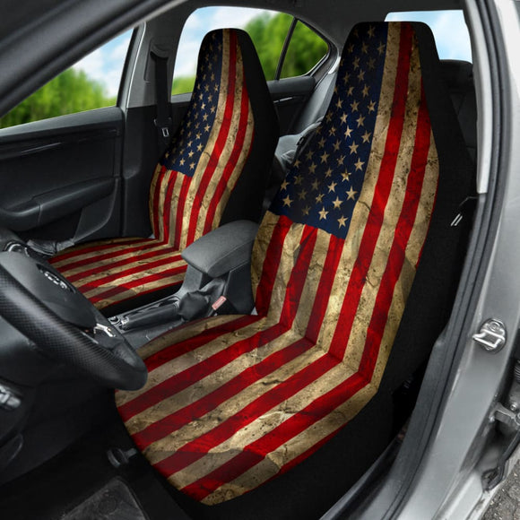 Amazing Aged American Flag Car Seat Covers Custom 1 210501 - YourCarButBetter
