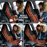 Amazing Aged American Flag Car Seat Covers Custom 2 210501 - YourCarButBetter