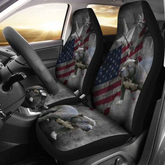 Amazing American Flag Pit Bull Car Seat Cover 203011 - YourCarButBetter