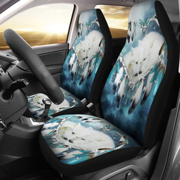 Amazing And Lovely Wolf Dreamcatcher Car Seat Covers 212503 - YourCarButBetter
