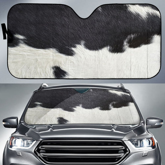 Amazing Best Gift Black And White Cowhide Print Car Auto Sun Shades Custom 1 210601 - YourCarButBetter