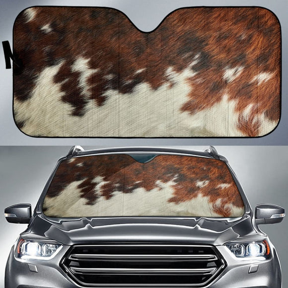 Amazing Best Gift Brown Cowhide Print Car Auto Sun Shades Custom 1 210601 - YourCarButBetter