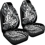 Amazing Black and White Hawaiian Polynesian Shark Tattoo Car Seat Covers 211405 - YourCarButBetter