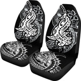 Amazing Black and White Hawaiian Polynesian Shark Tattoo Car Seat Covers 211405 - YourCarButBetter