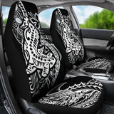 Amazing Black and White Hawaiian Polynesian Shark Tattoo Car Seat Covers 211405 - YourCarButBetter