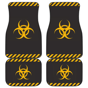 Amazing Black and Yellow Biohazard Car Floor Mats 211401 - YourCarButBetter
