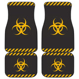 Amazing Black and Yellow Biohazard Car Floor Mats 211401 - YourCarButBetter