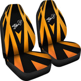 Amazing Black Orange Horse Mustang Custom Metallic Style Printed Car Seat Covers 211407 - YourCarButBetter