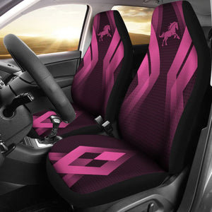 Amazing Black & Pink Horse Mustang Custom Car Accessories Car Seat Covers 211901 - YourCarButBetter