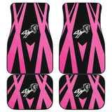 Amazing Black & Pink Horse Mustang Custom Metallic Style Printed Car Floor Mats 211901 - YourCarButBetter