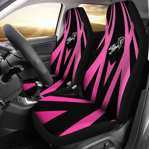 Amazing Black & Pink Horse Mustang Custom Metallic Style Printed Car Seat Covers 211901 - YourCarButBetter