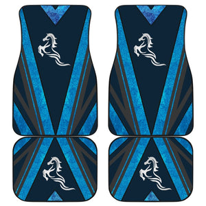 Amazing Blue Horse Mustang Metallic Style Printed Car Accessories Car Floor Mats 211407 - YourCarButBetter