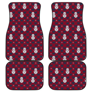 Amazing Blue Red Ugly Christmas Snowman Pattern Car Floor Mats 211903 - YourCarButBetter