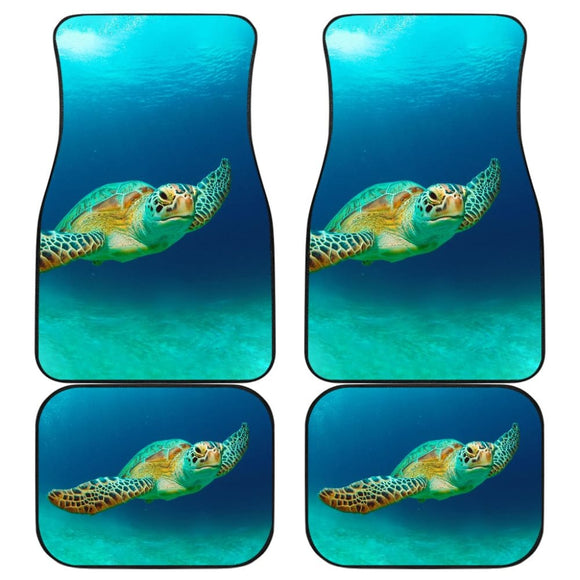 Amazing Blue Sea Turtle Car Floor Mats 210301 - YourCarButBetter