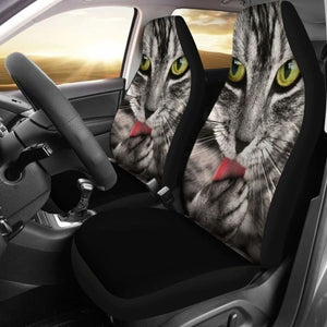 Amazing Cat Licking Cat Car Seat Covers For Cat Lovers 112428 - YourCarButBetter