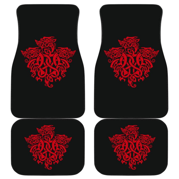 Amazing Celtic Iconic Red Dragon Symbol Car Floor Mats 211101 - YourCarButBetter
