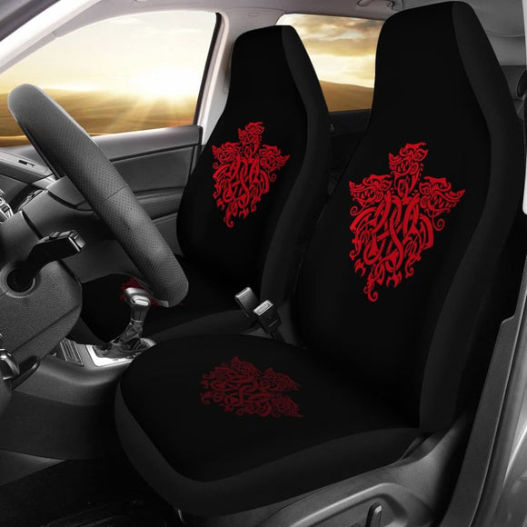 Amazing Celtic Iconic Red Dragon Symbol Car Seat Covers 211101 - YourCarButBetter