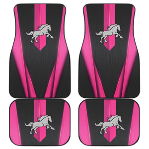 Amazing Dark Pink Horse Mustang Custom Metallic Style Printed Car Floor Mats 211901 - YourCarButBetter