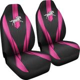 Amazing Dark Pink Horse Mustang Custom Metallic Style Printed Car Seat Covers 211901 - YourCarButBetter