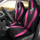 Amazing Dark Pink Horse Mustang Custom Metallic Style Printed Car Seat Covers 211901 - YourCarButBetter